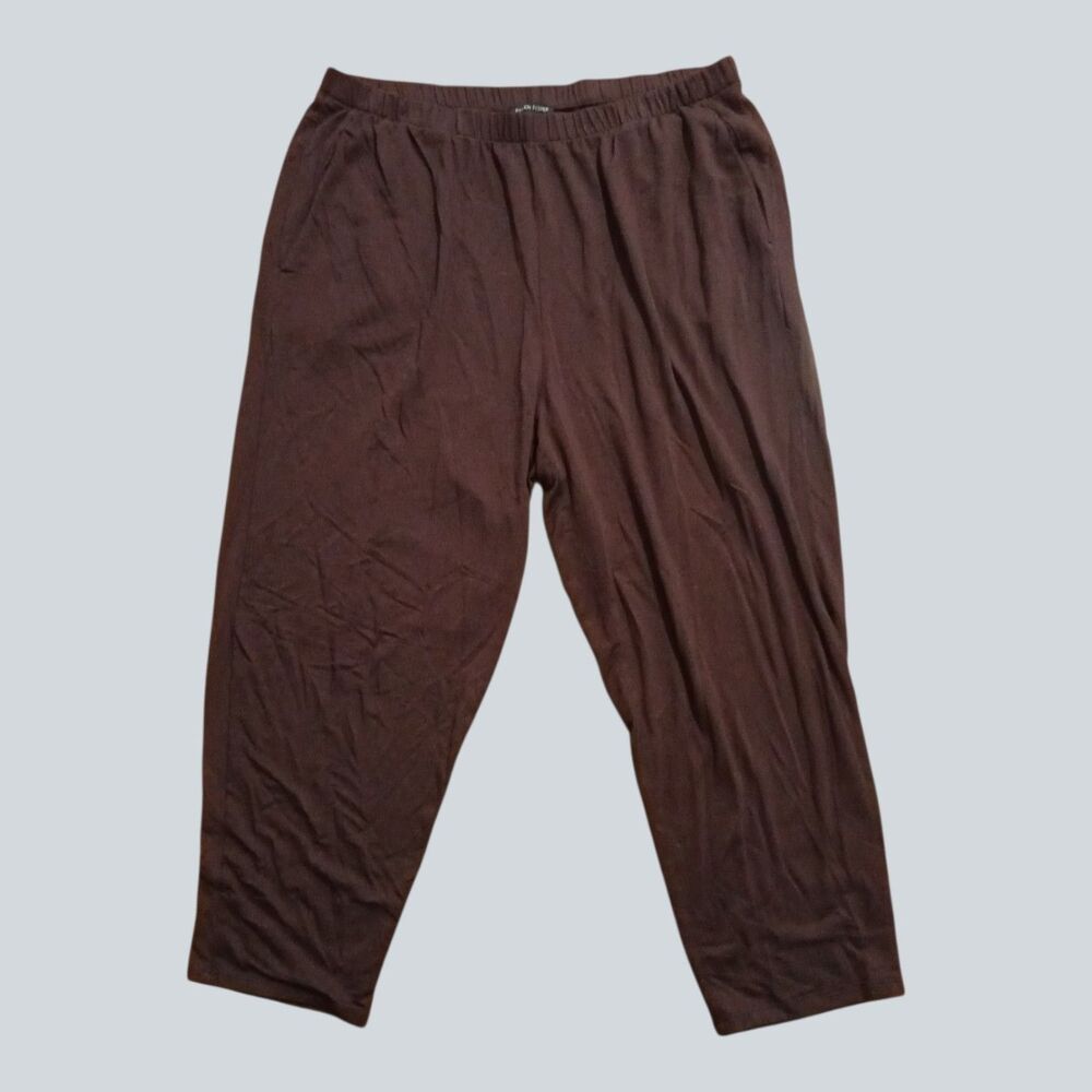 Eileen Fisher Womens XL Burgundy Tencel Lyocell Pull On Easy Pants Relaxed Fit